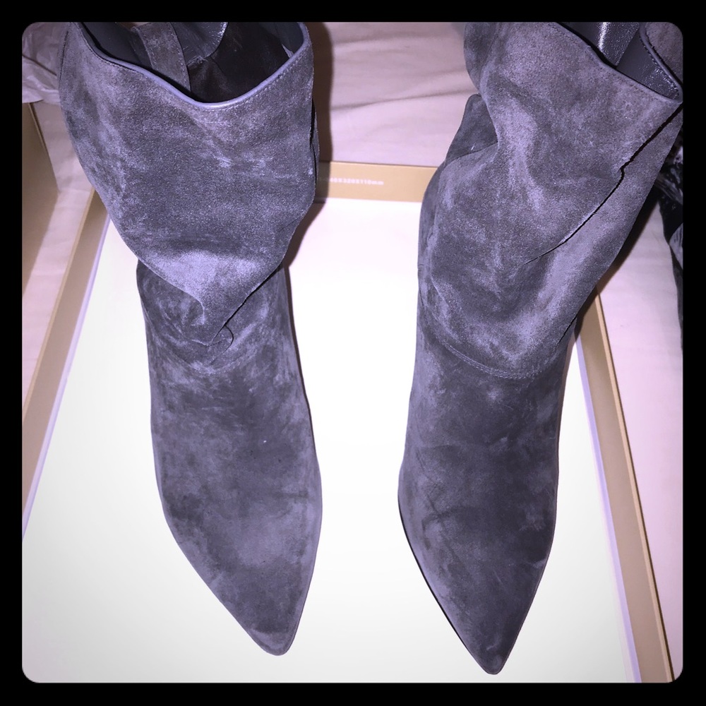 Carey Slouch Booties In Dusk Gray💕